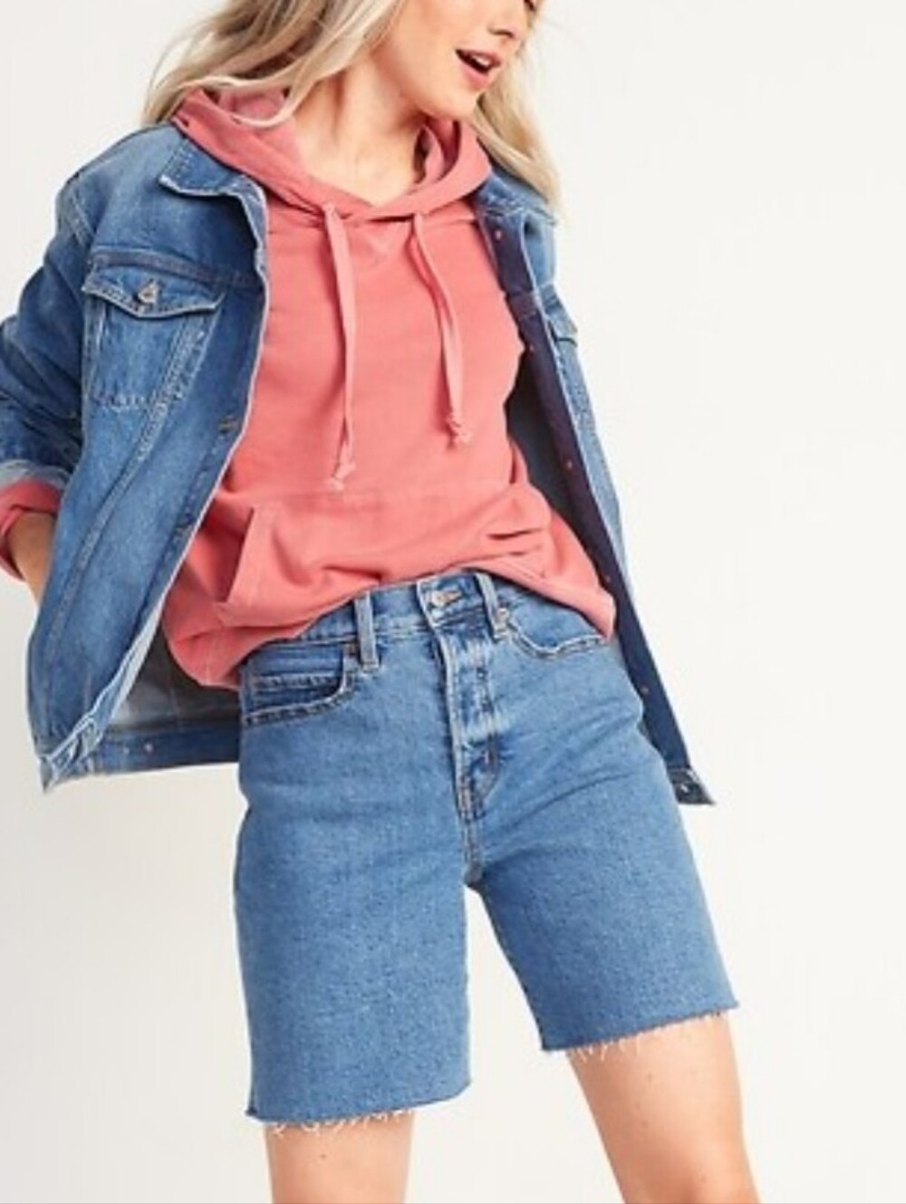 Old Navy Extra High-Waisted Sky-Hi Button-Fly Cut-Off Jean Shorts 7-inch inseam